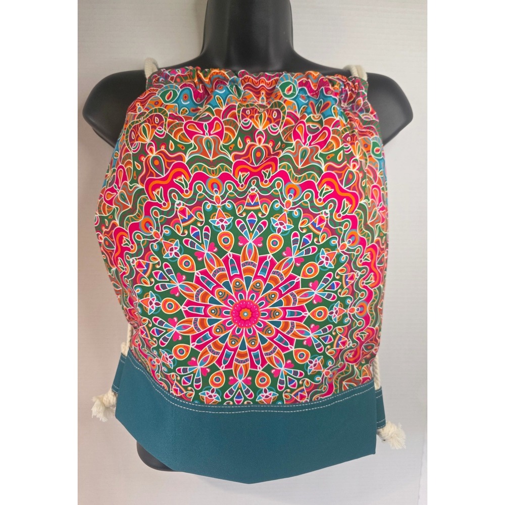 Freakflops Mandala Drawstring Backpack Psychedelic Boho Rope Strap Cinch Bag